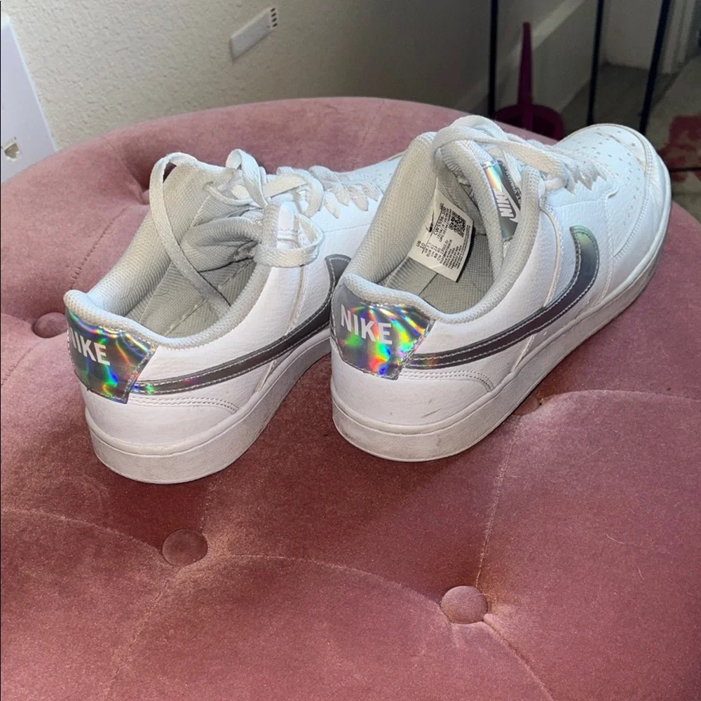Nike White Court Vision Low with iridescent swoosh